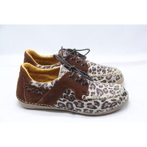 Cinch Shoes Womens Size 7.5 B Brown White Suede Leopard Cowgirl Casual Sneaker